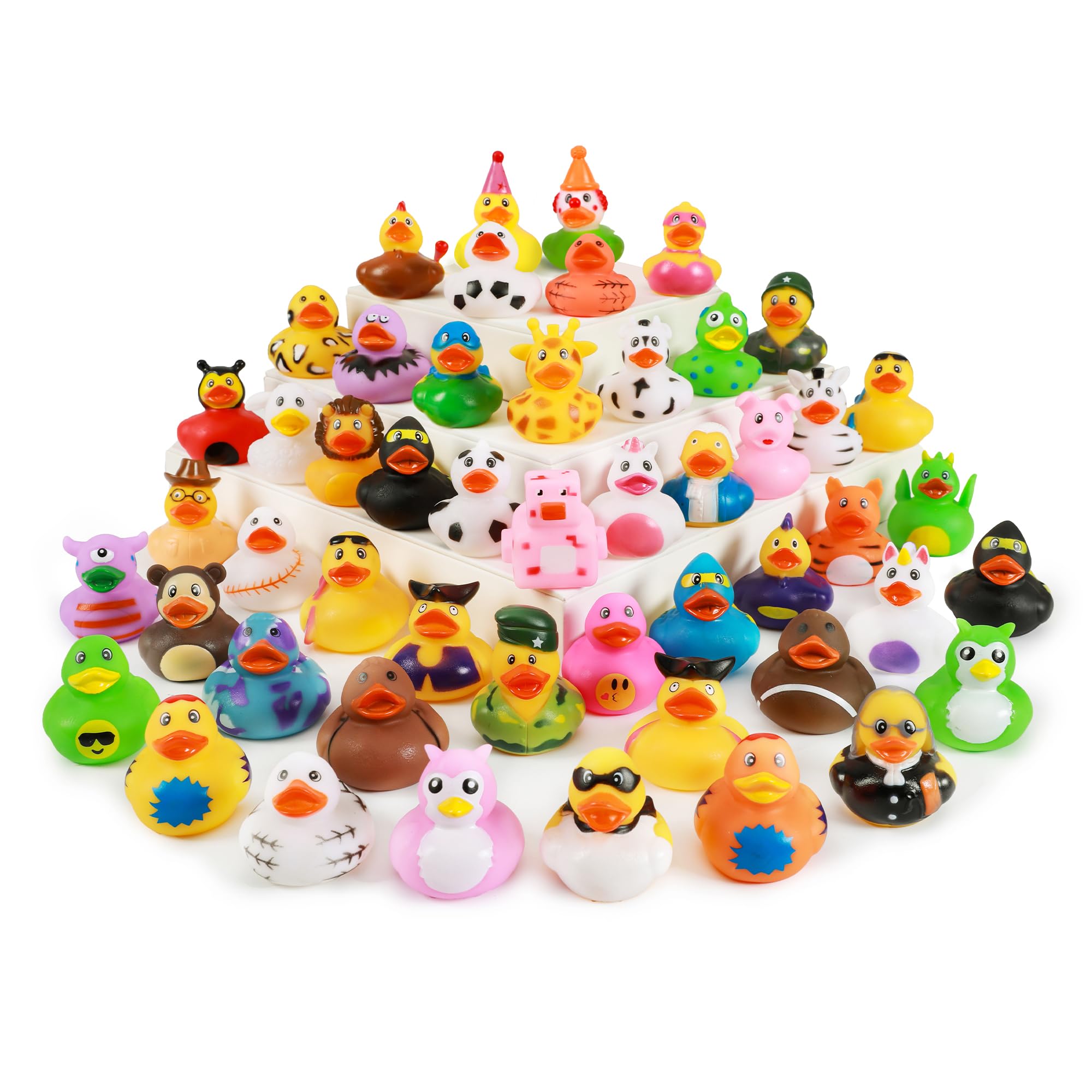 XY-WQ Rubber Duck 30 Pack for Jeeps Bath Toy Assortment - 2.3 Inch Bulk Floater Duck for Kids - Baby Showers Accessories - Party Favors, Birthdays, Bath Time, and More (30 Varieties)