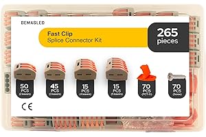 DEMASLED 265 Pcs Compact Electric Wire Connectors with 2, 3, 4, and 5 Lever Terminals, Quick Connect Splice Connector Kit, Lever-Nut Terminals for Electrical Splicing and Wire Connections