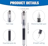 TIESOME Disposable Fountain Pens Black Ink 6Pcs Fine Nib Quick-Dry Office view 4