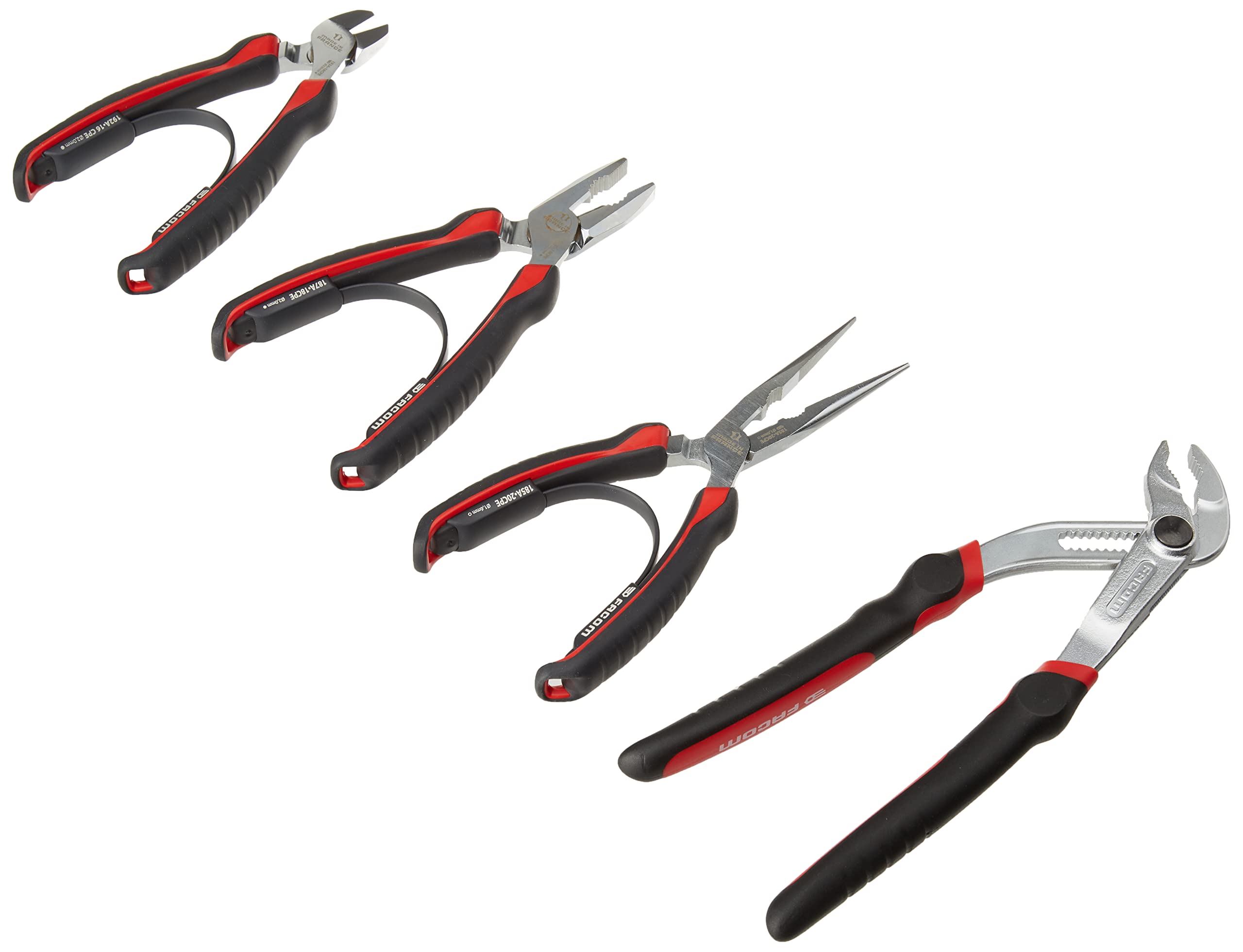 Facom Set of 4 Pliers – Multi-Grip Locking, Diagonal Cutters, 1/2 Round Nose, Universal – High Performance, Comfortable Handle CPE.A4 — image 1