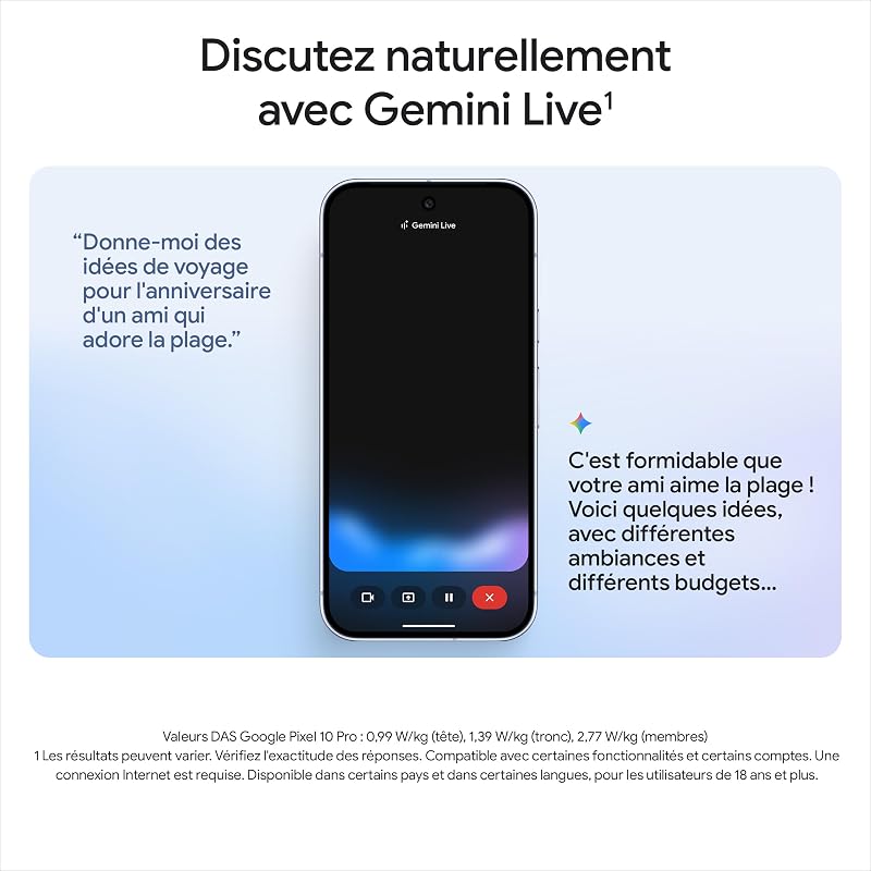 Pixel 10 Pro – Smartphone Android débloqué avec Gemini, Triple Appareil Photo arrière, Plus de 24 Heures d'autonomie et écran Super Actua 6,3 Pouces - Noir Volcanique, 128GB