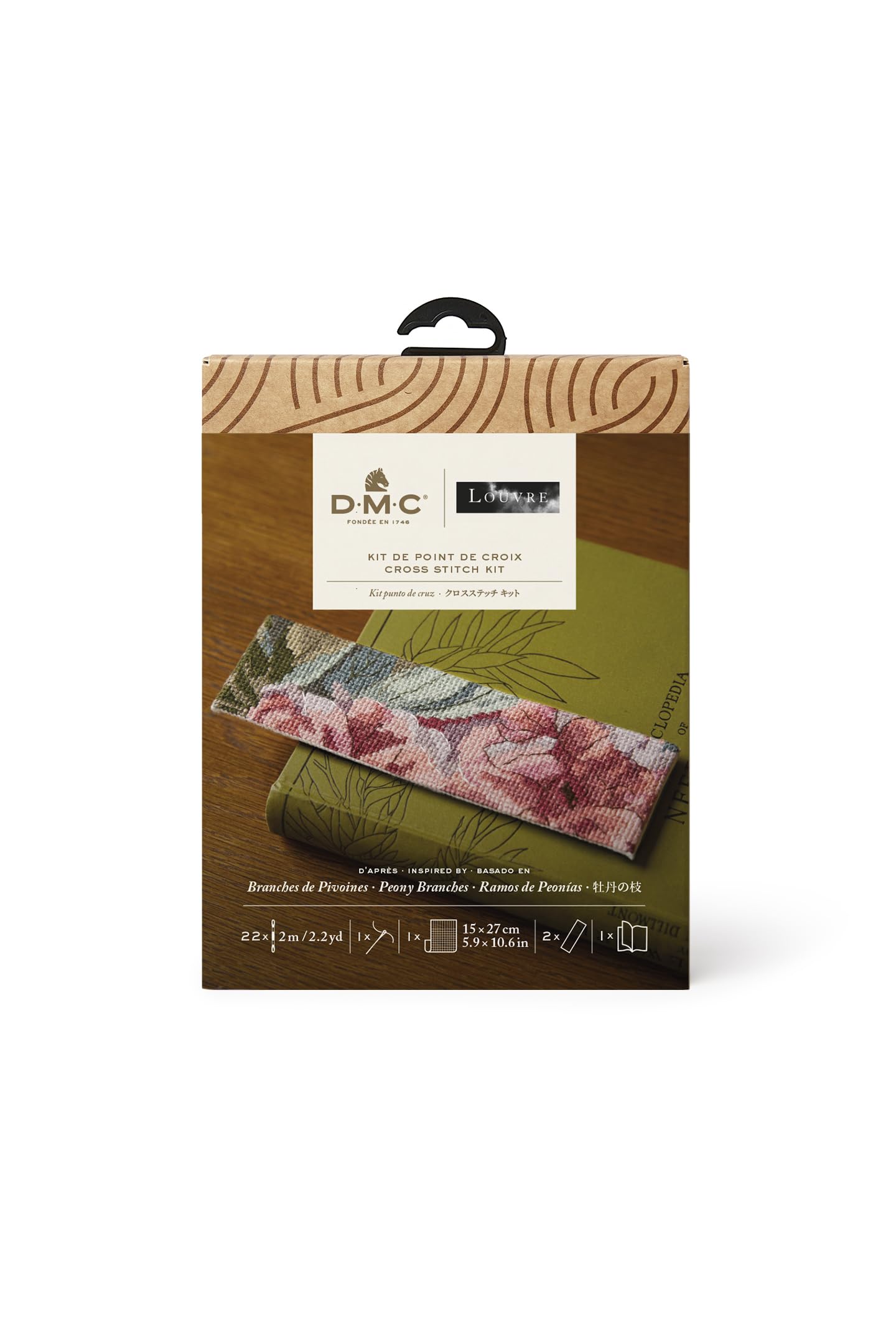 DMC Peony Branches Bookmark Cross Stitch Kit