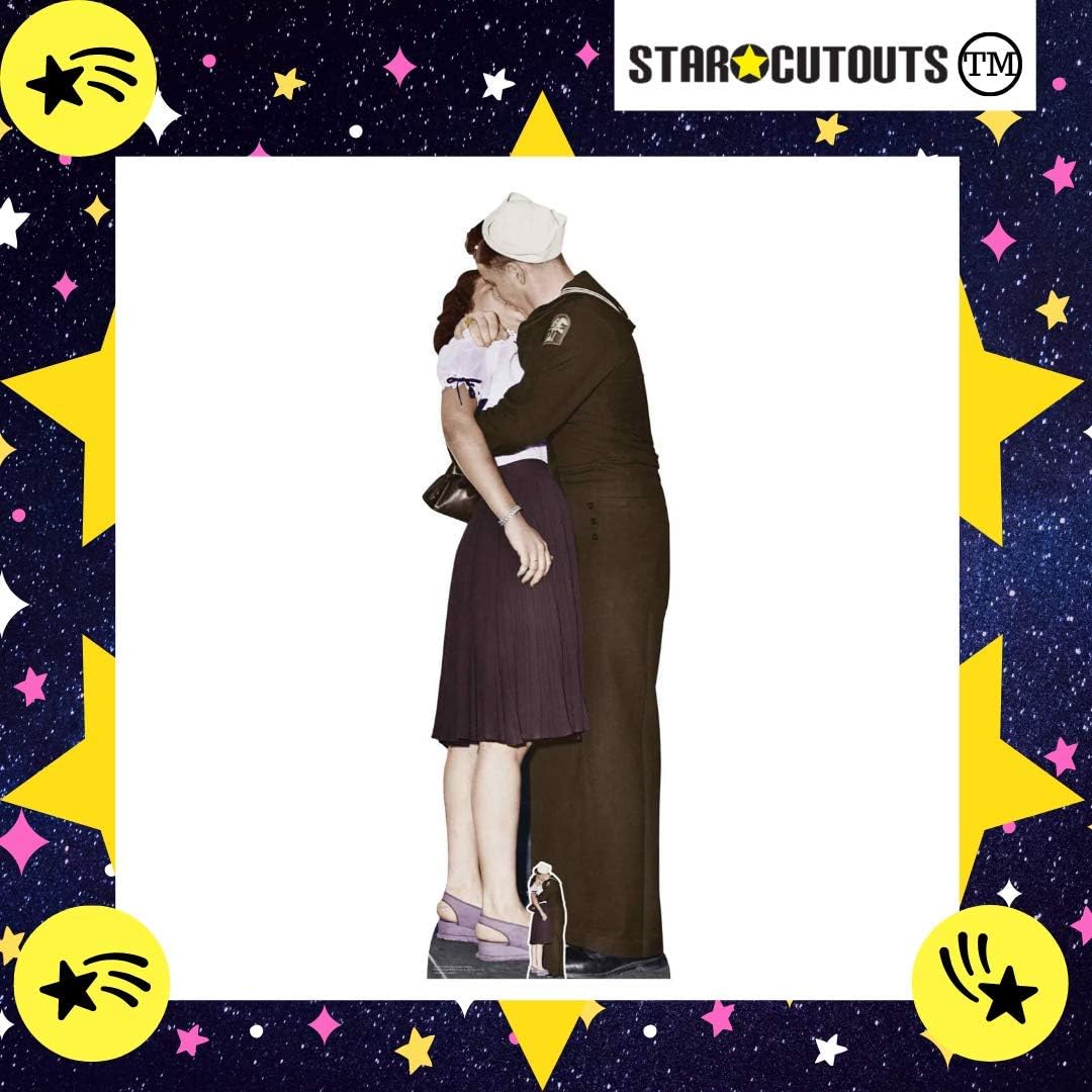 Star Cutouts SC1543 Victory VE Day Kissing Couple Colour Lifesize Cardboard Cutout - Image 4