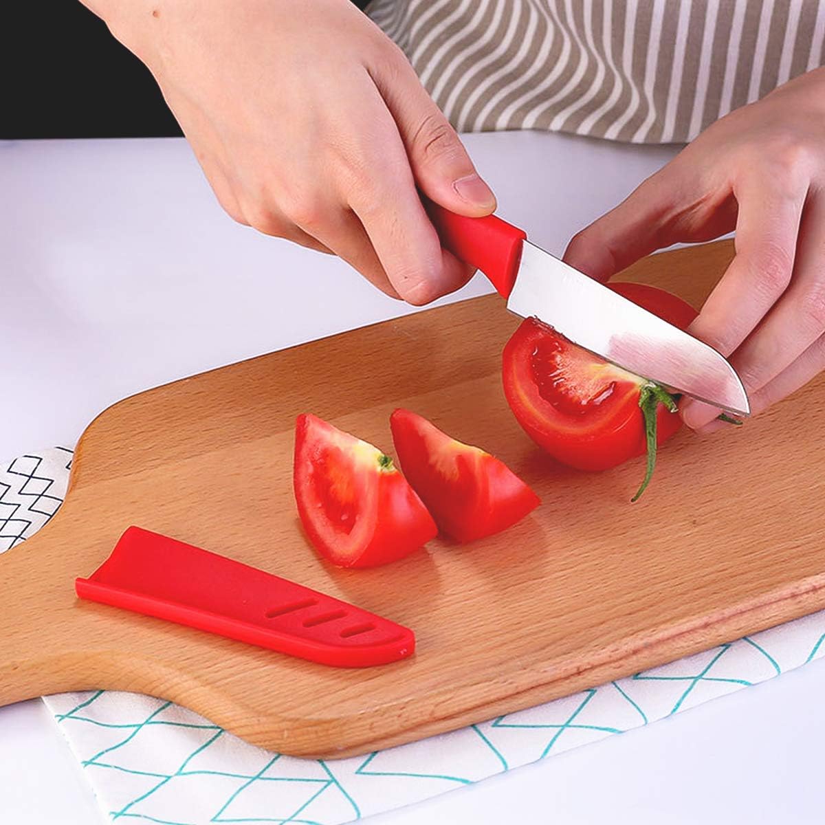 Fruit Knife, 3 Pieces of New Sharp and Durable Small Kitchen Knife with Protective Cover - Image 3