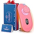2S Instant Heating Pad for Period Cramps w/Remote Control, Magnetic Therapy Graphene Heating Pads, 13 Heat Massage Timer Option, Electric Cordless Menstrual Heating Pad for Back Belly Gifts (Pink)