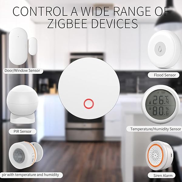 Montloxs GW001 Wireless Zigbee Gateway Smart Home Hub Monitoreo del hogar Dispositivos Inteligentes ZigBee 3 0 compatibles con Alexa Asistente de G oogle Wi Fi BLE