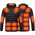 COMIOR Heated Jacket for Men and Women, Heated Coat Hooded Heating Warm Jackets Windproof USB Charging Electric Body Warmer