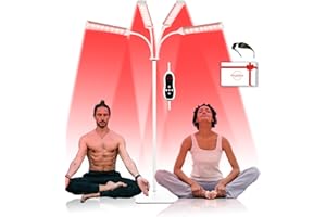 beautiebeam Red Light Therapy Lamp- 660nm Red Light,850nm & 940nm Infrared Light Therapy with Height Adjustable Stand,Timer with Digital Display - Effective for Body Pain and Skin Vitality，4 Head