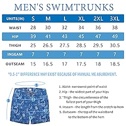 Biwisy Men's Swim Shorts Quick Dry Mesh Lining