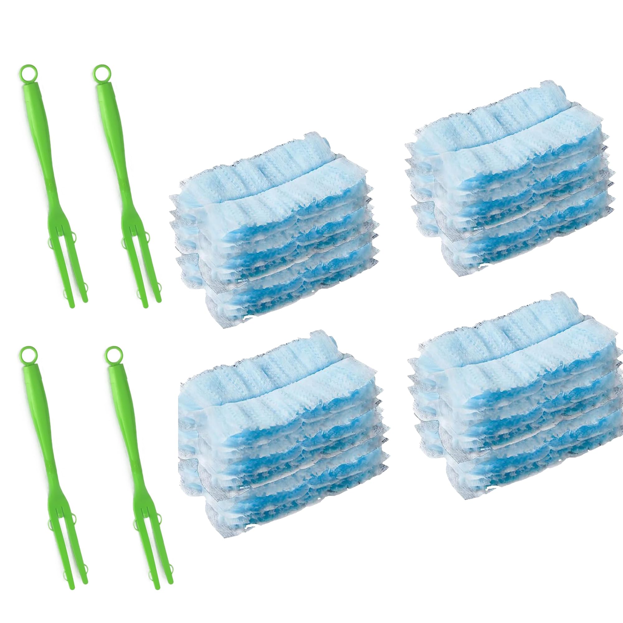 Photo 1 of ZHUOMINGJIA 80 PCS Disposable Dusters Refills with 4 Short Handle,for Home Office Blinds Ceiling Fans Furniture Multi-Surface Dusting (Blue,80 Duster Refills+4 Short Handle)