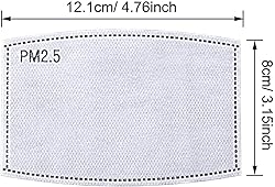 100pcs PM2.5 Activated Carbon Filter for Cloth Mask