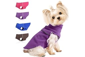 PINKTIE Dog Sweater Vest Soft Winter Dog Jacket Sweater with Hole for Tow Rope Fleece Dog Dog Clothes for Small Dogs Boy Girl Cold Weather Dog Coats Cozy Snow Jackets Vests (X-Small, Purple)