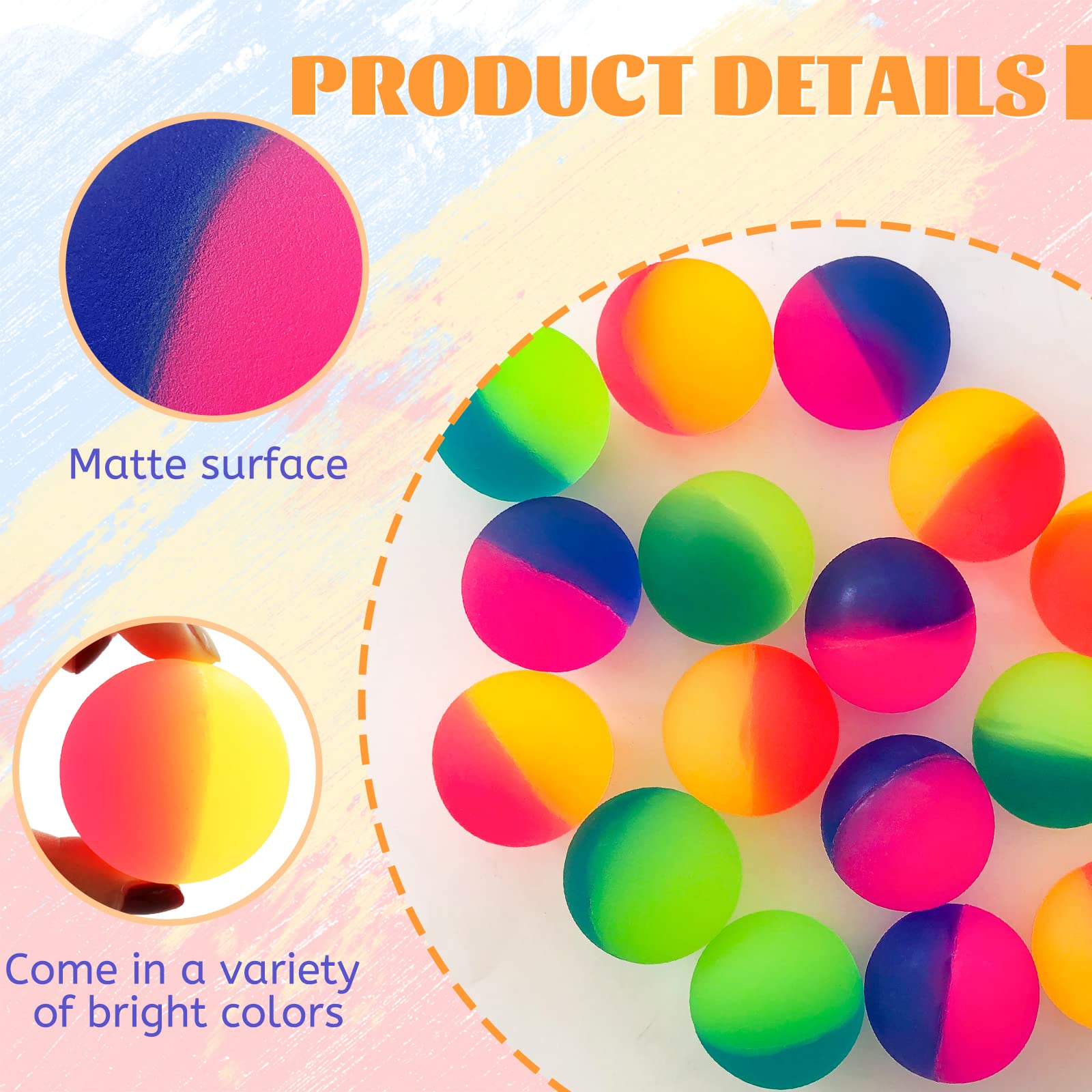 18 Pcs Bouncy Balls for Kids,45 mm Jumbo Super Bouncy Balls,Rubber High Bouncing Balls in Bright Assorted Multi Colors for Boys Girls Birthday Party Favors Carnival Prizes