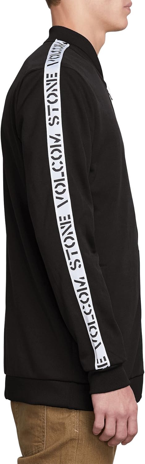 Volcom Men's Album Zip up Track Jacket Black: Clothing