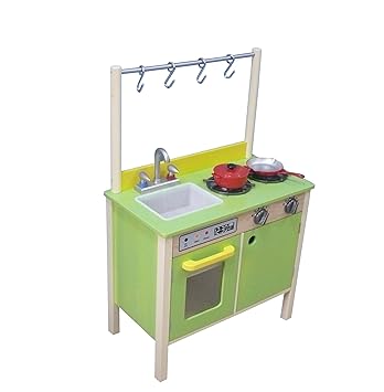 Teamson Kids Wooden Kitchen Green And Yellow Amazon Co Uk Toys