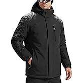 FREE SOLDIER Men's Waterproof Ski Snow Jacket Fleece Lined Warm Winter RainCoat Windbreaker Snowboarding Jacket with Hood