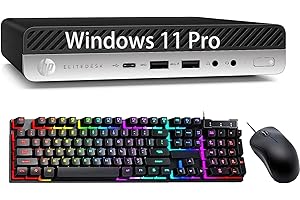 HP EliteDesk 800 G4 Mini Desktop PC, Core i5-8500T, 8 GB RAM, 256 GB SSD, USB BT, USB WiFi, Windows 11 Pro (Renewed)