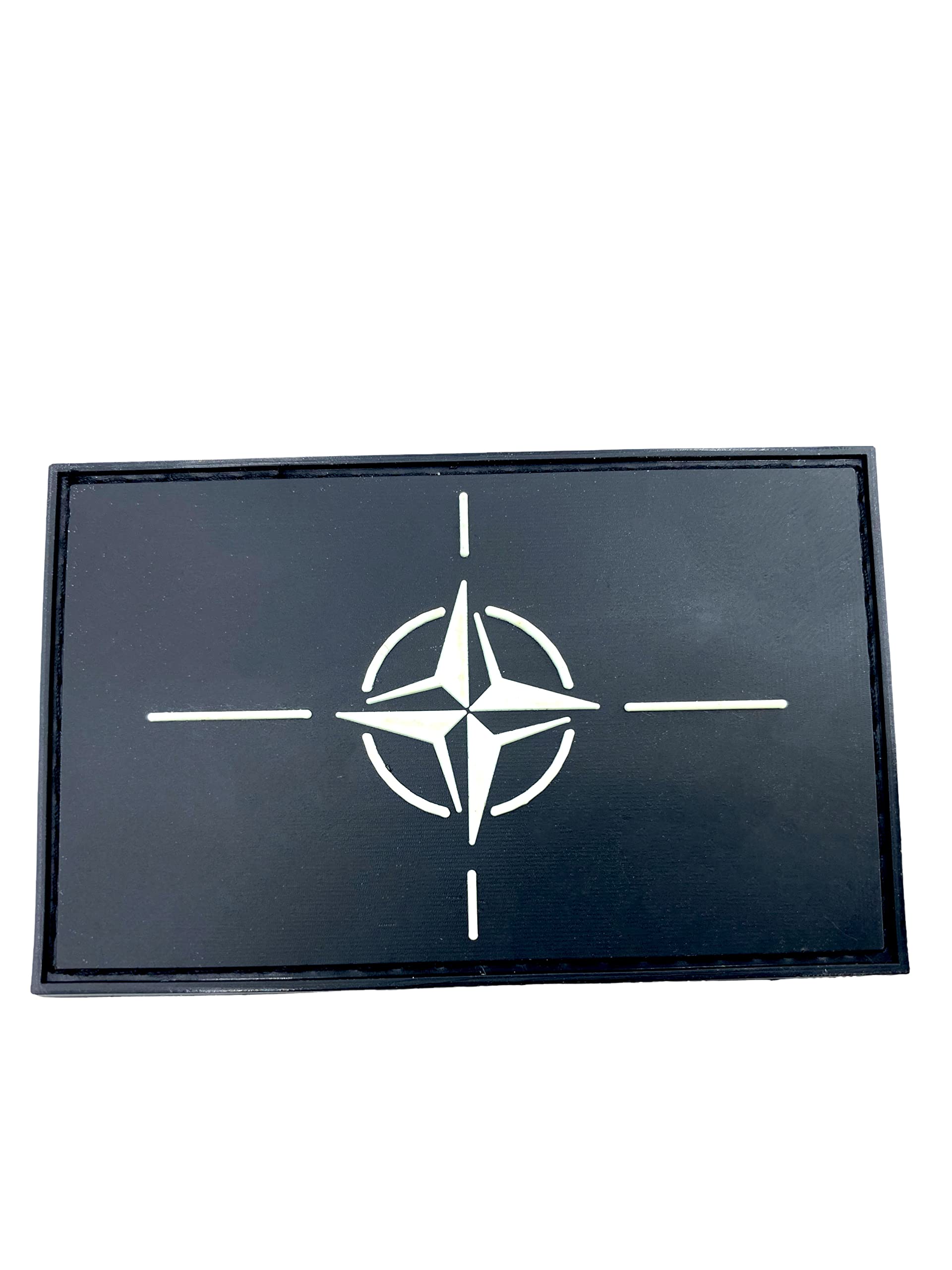 NATO Flag Tactical Airsoft Paintball PVC Morale Patch (Black Glow in the Dark)