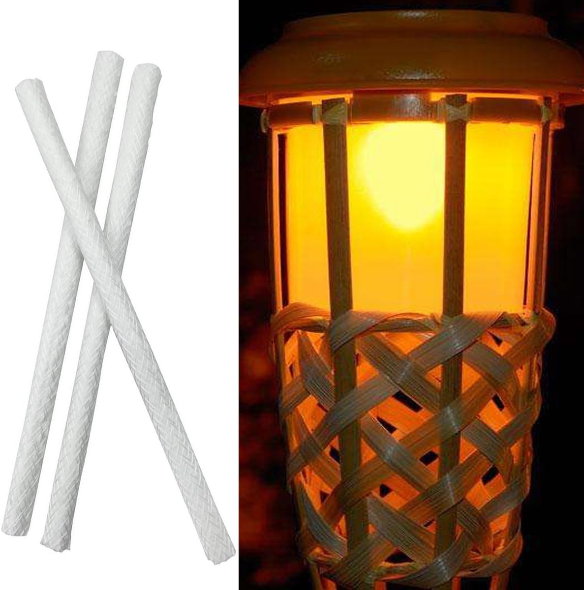 Ruimin 1PCS Round 0.53"x14.1" White Fiberglass Wick Oil Candle Wicks For Wine Bottle Tiki Wicks