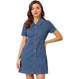 Summer Casual Button Down Denim Dresses 