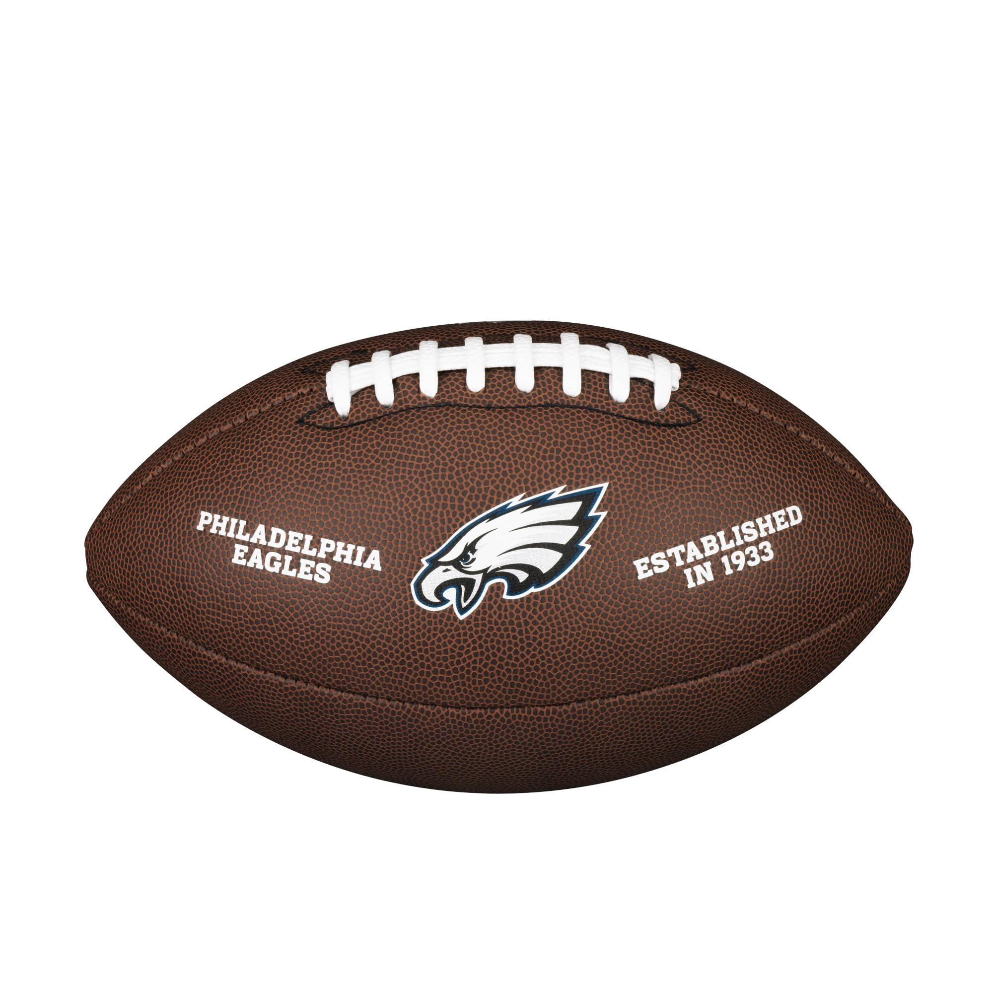 Wilson American Football Ball, NFL Team, Philadelphia Eagles Logo, Recreational Use or A Collectible, PVC, Brown, Official Size