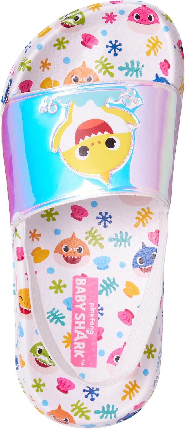 Nickelodeon Girls’ Baby Shark Sandals - Slip-On Slides with Back Strap (Little Kid): Shoes