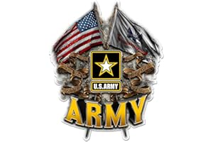 ERAZOR BITS Army Decals, Show Your Pride with Our Army Double Flag US Army Patriotic Decals, Perfect for Your Kitchen, Car, Wall or Bike, Gifts for Soldiers (4IN)