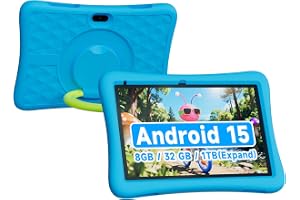 ZZB 10 Inch Android 15 Tablet for Kids with Case, 8GB (3+5 Extended) RAM + 32GB Storage (Supports 1TB Micro SD), 6000mAh Long Battery, Dual Cameras, Android Tablets Tablets for Kids