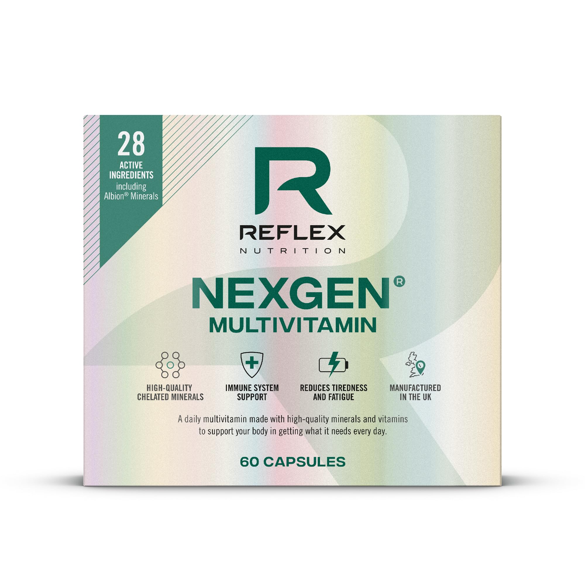 Reflex Nutrition Nexgen® Multivitamins and Minerals for Immune Support (60 Caps)- Multi Mineral and Vitamins for Immune System - Vitamins for Tiredness and Fatigue - Vitamin D Magnesium Vitamin C Zinc