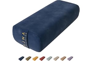 AJNA Yoga Bolster Pillow - Luxurious 100% Organic Vegan Suede - Yoga Bolster for Restorative Yoga - Rectangular Yoga Pillow with Carry Handle - Machine Washable Cover