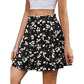 Rorzain Flowy Shorts for Women Boho Ruffle Skorts High Waist Floral Mini Skirts Golf Tennis Shorts