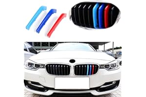 Goodream Tricolored Grille Insert Trims Compatible With BMW 2013-2018 F30 F31 3 Series 320i 328i 330i 335i 340i Performance Black Kidney Grilles (8 Beams), NOT 11-Beam Standard Grille or 4 Series
