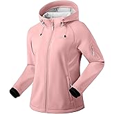 G Gradual Women's Fleece Lined Softshell Jacket Windproof Warm Light Waterproof Hooded Jacket for Women Winter/Fall/Spring