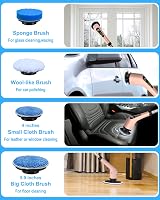 Leebein Electric Spin Scrubber Cordless 300/400RPM 12-54in Extendable Rose view 2