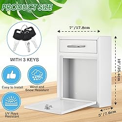 Yaocom Locking Mailbox with Key for Outdoor 10 x 7