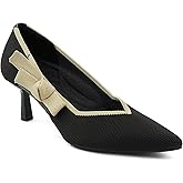 JENN ARDOR Womens Pumps Kitten Heels Dress Shoes for Women Comfortable Knit Low Heel Pumps 2.1 Inch Pointed Toe Dressy Wedding Party Prom Office Work Heels Shoes