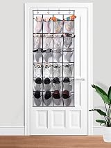 MISSLO Over the Door Shoe Storage Organizer 24 Mesh Pockets White view 7