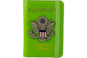 XMLINPER Passport Holder Cover Travel Wallet RFID Blocking Passport Wallets Family Passport Organization Personalized Wallet Case for Men and Women Travel Must Haves (Light green)