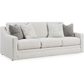 Signature Design by Ashley Maitelynn Sofa, No Assembly Required 88 Inch Contemporary 3 Seater Couch, Sag-Resistant Springless Platform Foundation for Living Room, Light Gray Chalk