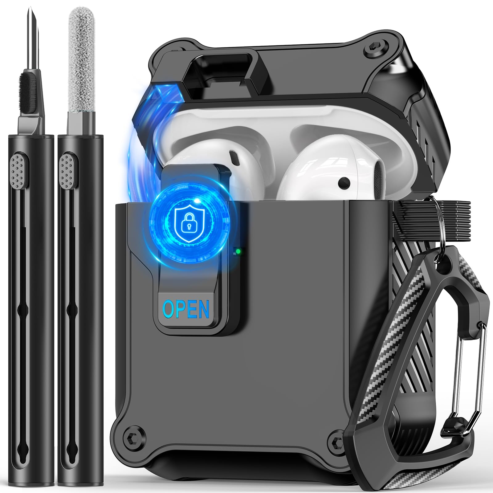Pohgelan Compatible with AirPods 2 Case (Black)