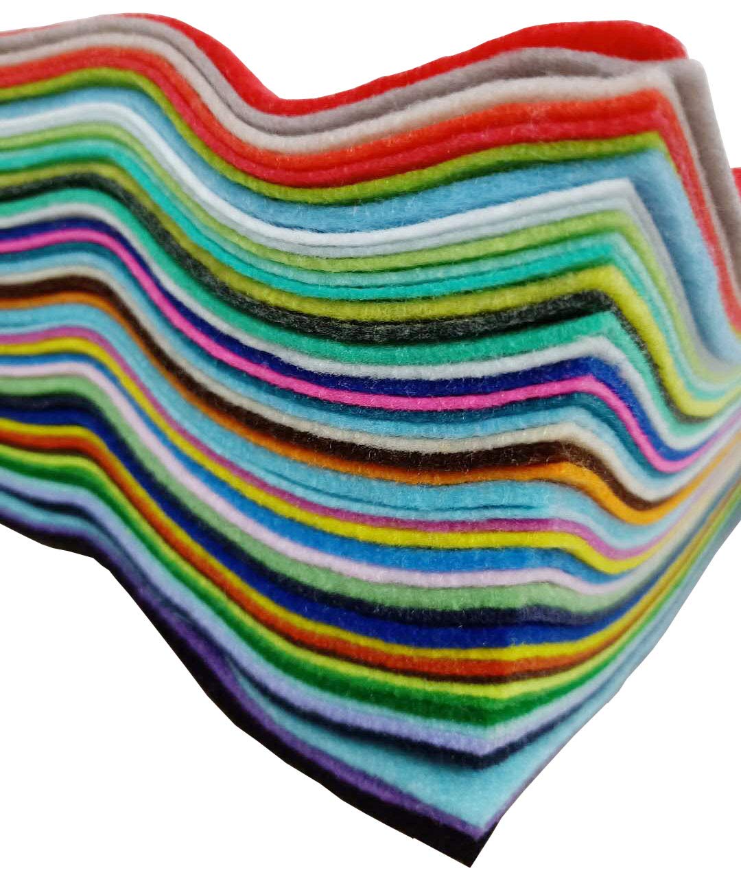 40pcs 15 x 15cm 1.4mm Thick Soft Felt Fabric Sheets Assorted Colours Felt Pack DIY Craft Squares Nonwoven Used for DIY Crafts Ornament Crafts