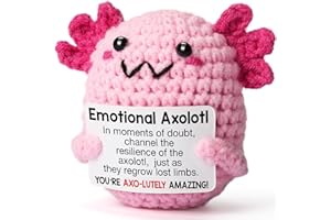 WEYON Emotional Support Plush Axolotl, Mini Handmade Crochet Doll for Women Teens Friends Teacher Nurse Coworker, Best for Birthday Christmas Stocking Stuffers Gift, Valentines, Mother's Day, Easter