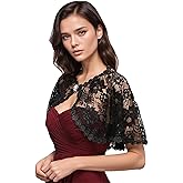MisShow Women's Lace Appliques Shawls Wedding Bridal Cape Shoulder Covers Bolero