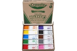 Crayola Fine Line Markers Classpack (200ct), Bulk Kids' Markers For Preschool, Kindergarten, Elementary School Classrooms, Teacher Classroom Must Haves