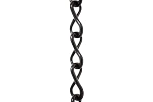RCH Hardware CH-S50-16-BLK-10 |14 Gauge Decorative Solid Steel Single Jack Fixture Chain | 10 Foot Increments | Black Finish
