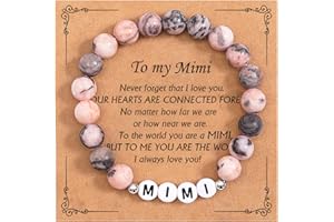 Lamyba Gigi/Mimi/Nana/Mama Gifts, Unique Nana Bracelet for Grandma/Special Mama Bracelet for Mom, Perfect Presents for Women for Christmas, Thanksgiving Day, Mother's Day, Natural Stone Chakra Bracelet