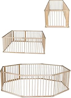 dibea DP00582, Holz Laufstall, Laufgitter mit Tür, ideal für Baby & Kleinkind (8 Elemente, je 90x68 cm)