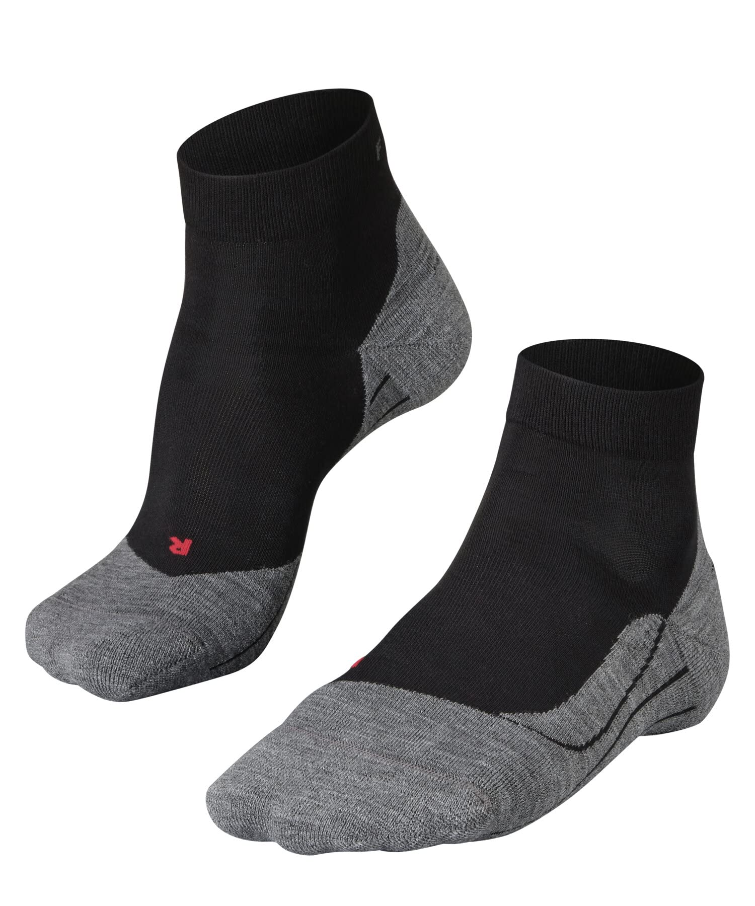 FALKE RU4 Endurance Calcetines cortos de running para hombre, un cuarto, amortiguación media, transpirables de secado rápido, algodón orgánico, negro (Black-Mix 3010), 6.5-8.5, 1 par