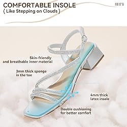 IDIFU Silver Rhinestone Strappy Heels for Women