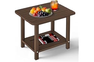 nevilywood Adirondack Square Side Table - 18.4" Large Panel HDPE Outdoor End Table - Weatherproof, Rustproof & Low Maintenance for Patio, Lawn, Pool, Indoor Use,Coffee
